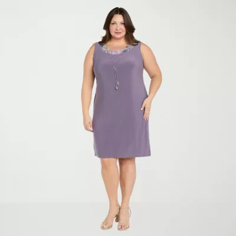 R & M Richards Womens Plus Floral Jacket Dress