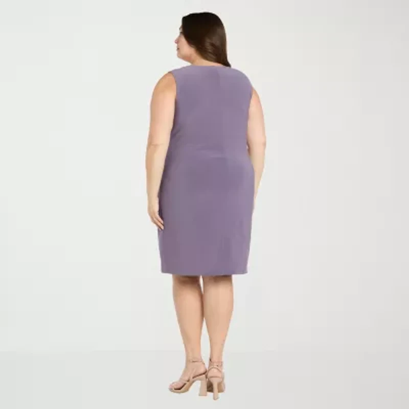 R & M Richards Womens Plus Floral Jacket Dress