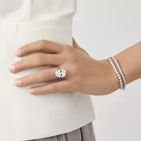 (G / Si1-Si2) 5 CT. T.W. Lab Grown White Diamond 10K or Yellow Gold 7.5 Inch Tennis Bracelet