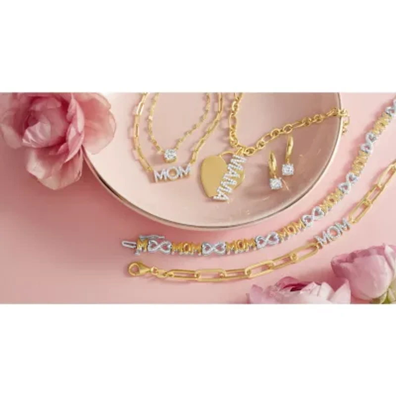 Diamond Addiction "Mom" (G-H / I1-12) Womens 1/10 CT. T.W. Lab Grown White Diamond 14K Gold Over Silver 18 Inch Pendant Necklace