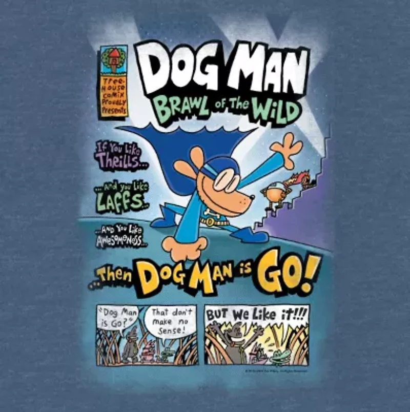 Dog Man Little & Big Kid Boys Crew Neck Short Sleeve Regular Fit Graphic T-Shirt