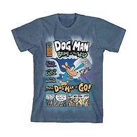 Dog Man Little & Big Kid Boys Crew Neck Short Sleeve Regular Fit Graphic T-Shirt
