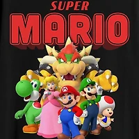 Novelty Mens Crew Neck Short Sleeve Regular Fit Super Mario Graphic T-Shirt