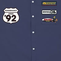 Novelty Mens Short Sleeve Regular Fit Super Mario Button-Down Shirt