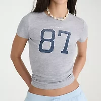 AEROPOSTALE Womens Juniors Crew Neck Short Sleeve Regular Fit Graphic T-Shirt