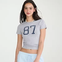 AEROPOSTALE Womens Juniors Crew Neck Short Sleeve Regular Fit Graphic T-Shirt