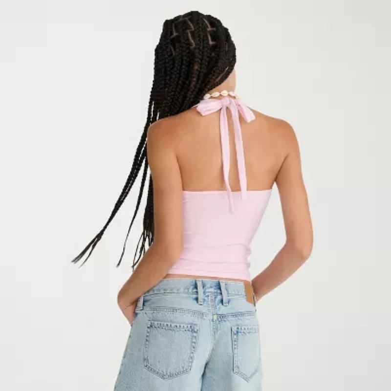 AEROPOSTALE Womens Juniors Halter Neck Sleeveless Tank Top