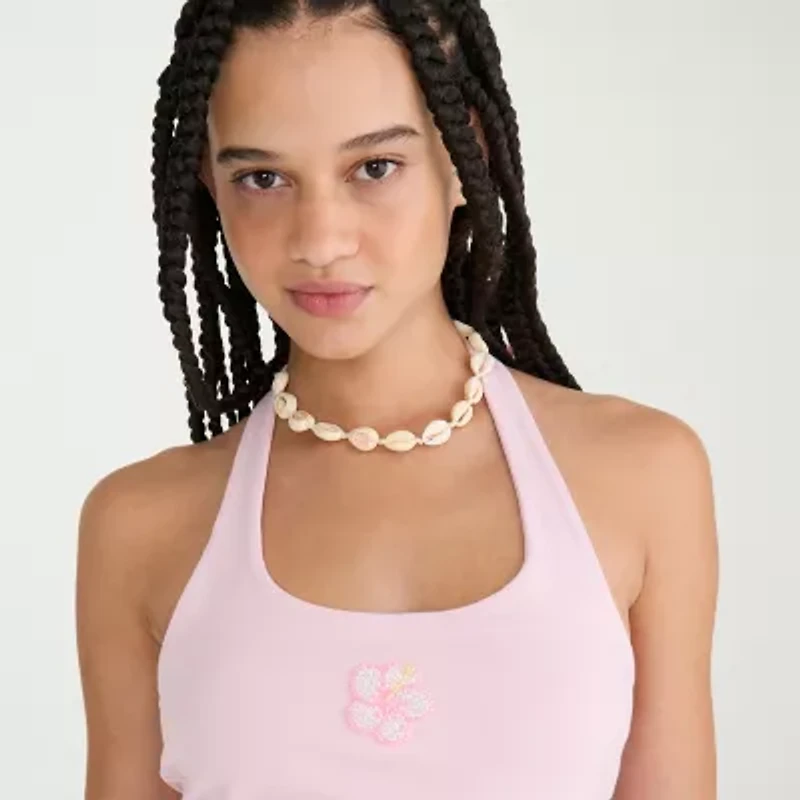 AEROPOSTALE Womens Juniors Halter Neck Sleeveless Tank Top