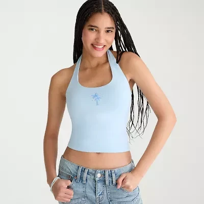 AEROPOSTALE Womens Juniors Halter Neck Sleeveless Tank Top