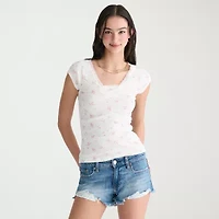 AEROPOSTALE Womens Juniors V Neck Short Sleeve T-Shirt