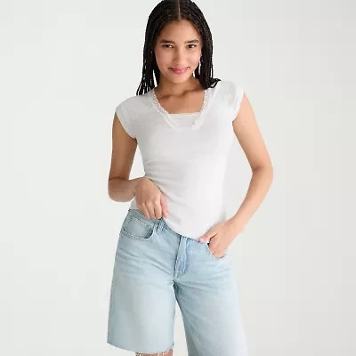 AEROPOSTALE Womens Juniors V Neck Short Sleeve T-Shirt