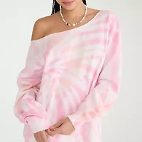 AEROPOSTALE Womens Juniors Asymmetrical Neck Long Sleeve Sweatshirt