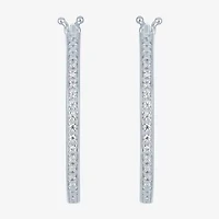 Yes, Please! (G-H / Si2-I1) Womens 1/10 CT. T.W. Lab Grown White Diamond 25mm Hoop Earrings