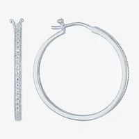Yes, Please! (G-H / Si2-I1) Womens 1/10 CT. T.W. Lab Grown White Diamond 25mm Hoop Earrings