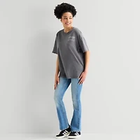 Arizona Womens Juniors Round Neck Short Sleeve Oversized Graphic T-Shirt