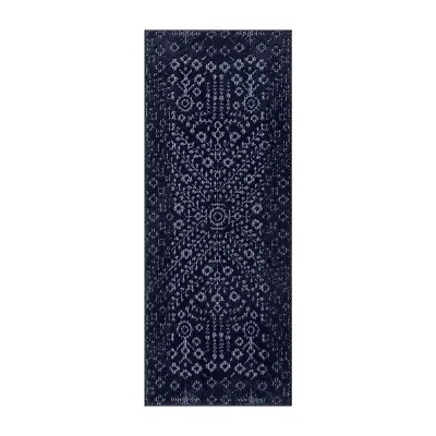 Maples Mono Navy Indoor Rectangular Runner