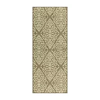 Maples Geo Diamond Brown Indoor Rectangular Runner