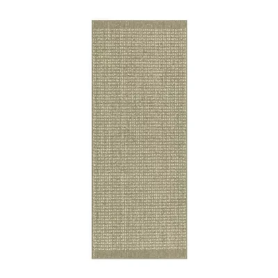 Maples Banded Grid Gray Indoor Rectangular Runner