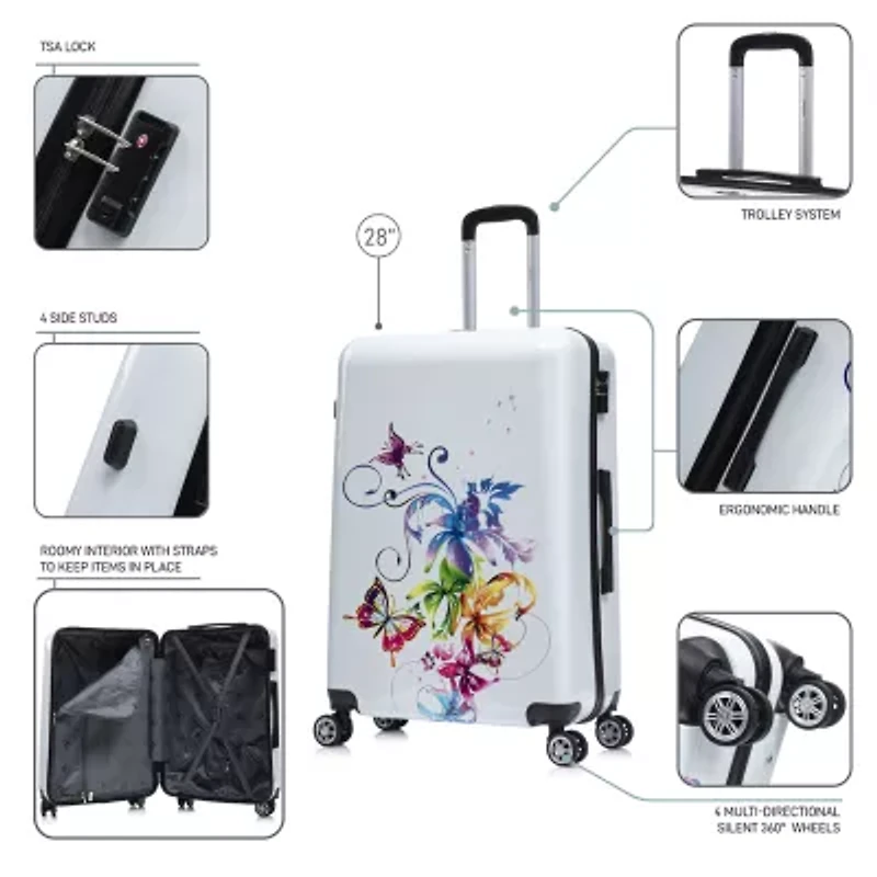 InUSA Fusion 28 Inch Hardside Lightweight Checked Spinner Luggage