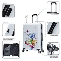 InUSA Fusion 28 Inch Hardside Lightweight Checked Spinner Luggage