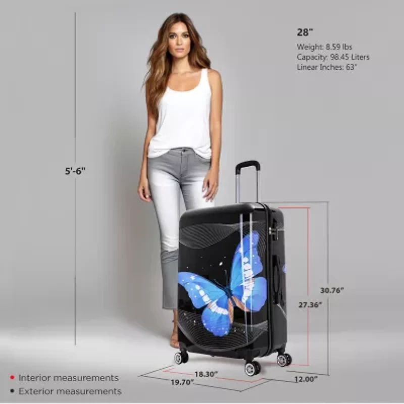 InUSA 28 Inch Hardside Lightweight Checked Spinner Luggage