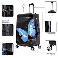 InUSA 28 Inch Hardside Lightweight Checked Spinner Luggage