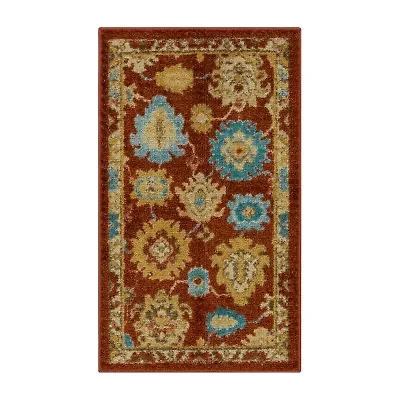 Maples Persian Red Floral Indoor Rectangular Accent Rug