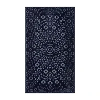 Maples Mono Navy Indoor Rectangular Accent Rug