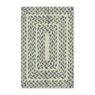 Maples Blue Braided Squares Indoor Rectangular Accent Rug