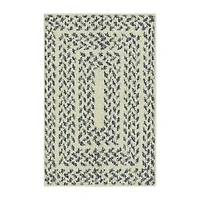 Maples Blue Braided Squares Indoor Rectangular Accent Rug