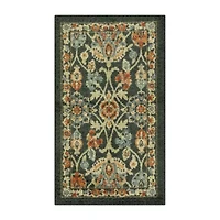 Maples Persian Navy Floral Indoor Rectangular Accent Rug