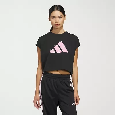 adidas Womens Crew Neck Short Sleeve Active T-Shirt