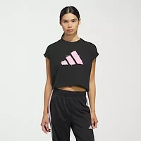 adidas Womens Crew Neck Short Sleeve Active T-Shirt