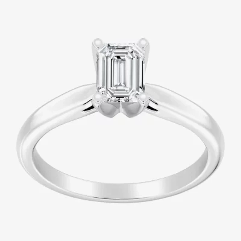 1 CT. Lab-Grown (G / SI2) Diamond Emerald-Cut Solitaire Engagement Ring 10K or 14K Gold