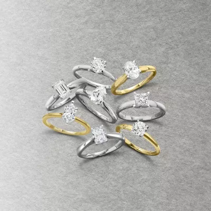 1 CT. Lab-Grown (G-H / SI1-SI2) Diamond Princess-cut Solitaire Engagement Ring 10K Gold