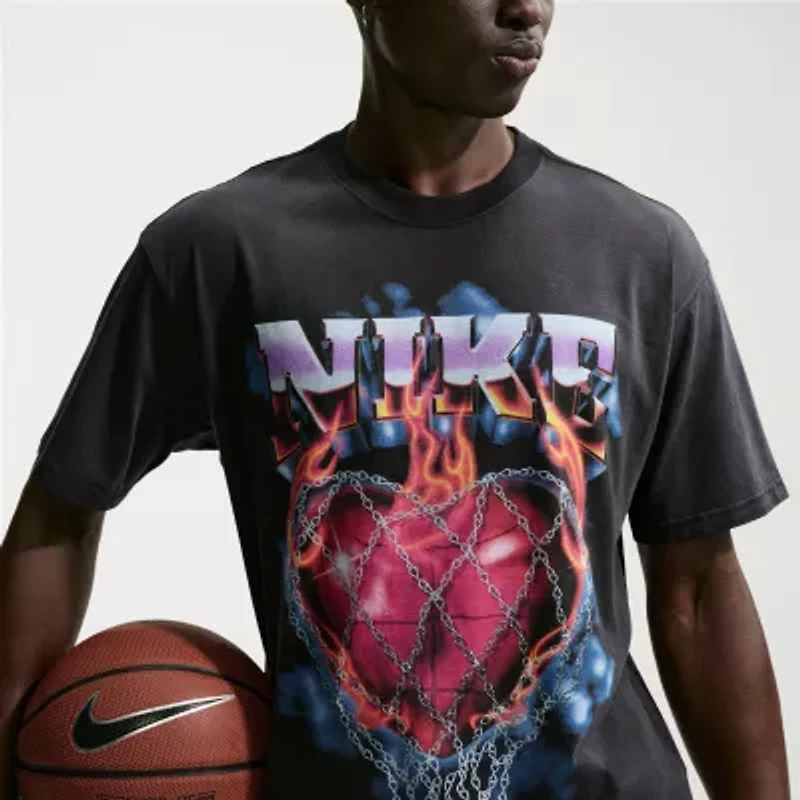 Nike Mens Crew Neck Short Sleeve Regular Fit Graphic T-Shirt