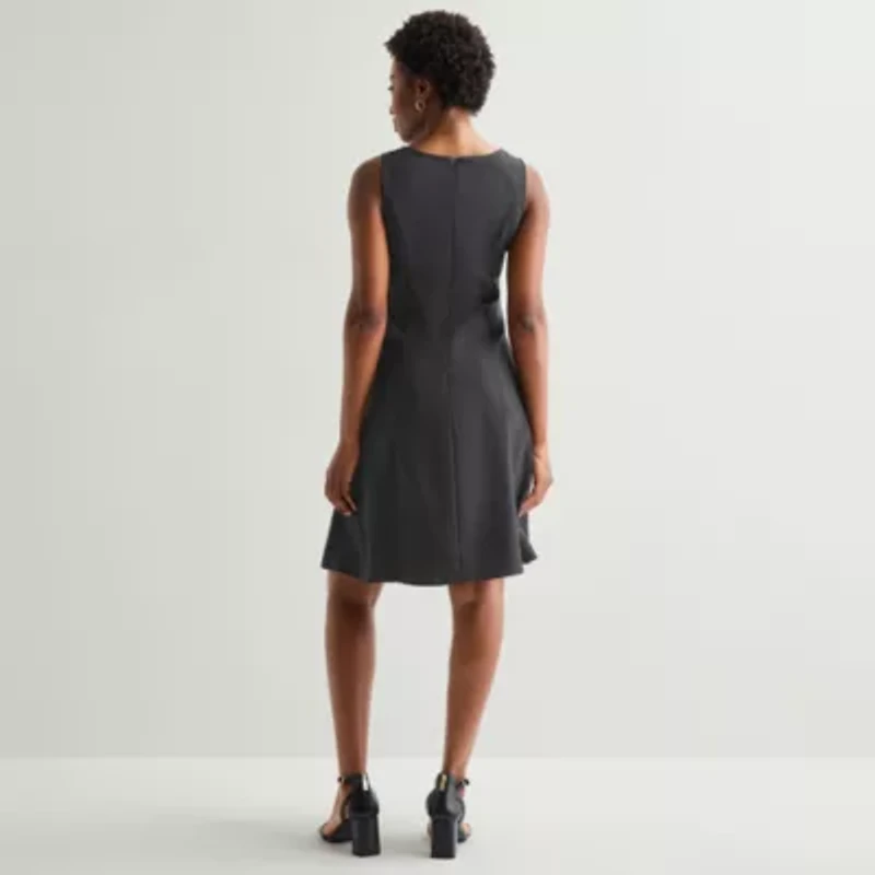 Perceptions Womens Sleeveless Fit + Flare Dress