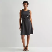 Perceptions Womens Sleeveless Fit + Flare Dress
