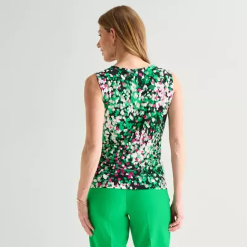 Black Label by Evan-Picone Womens Cowl Neck Sleeveless Blouse