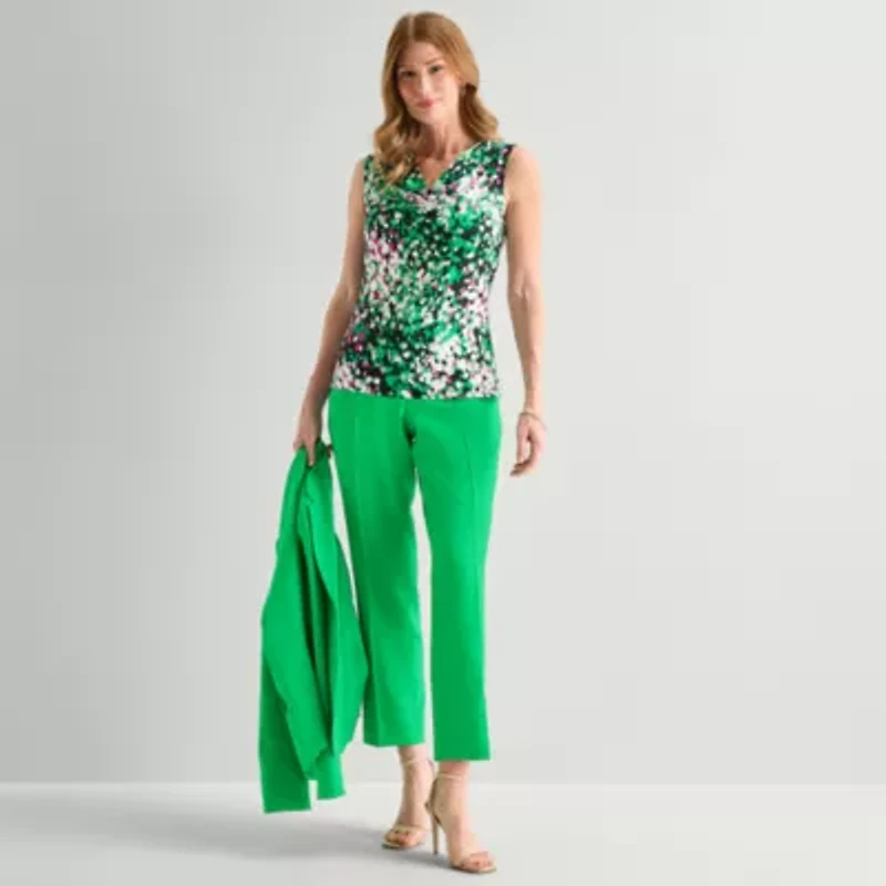 Black Label by Evan-Picone Womens Cowl Neck Sleeveless Blouse