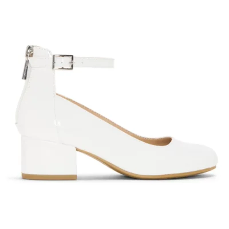 Christie & Jill Layla Girls Round Closed Toe Block Heel Pumps