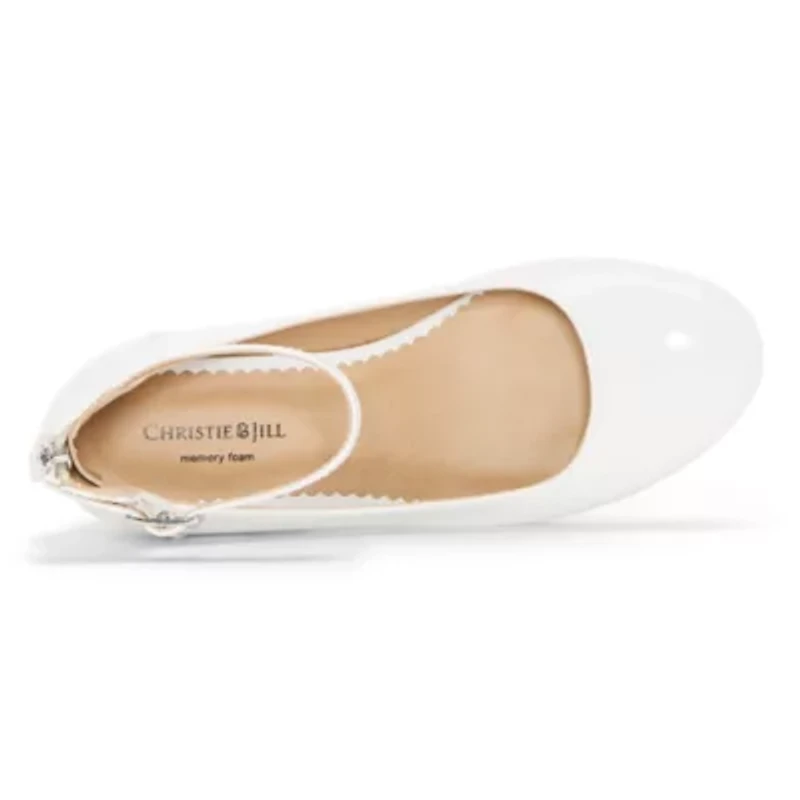 Christie & Jill Layla Girls Round Closed Toe Block Heel Pumps