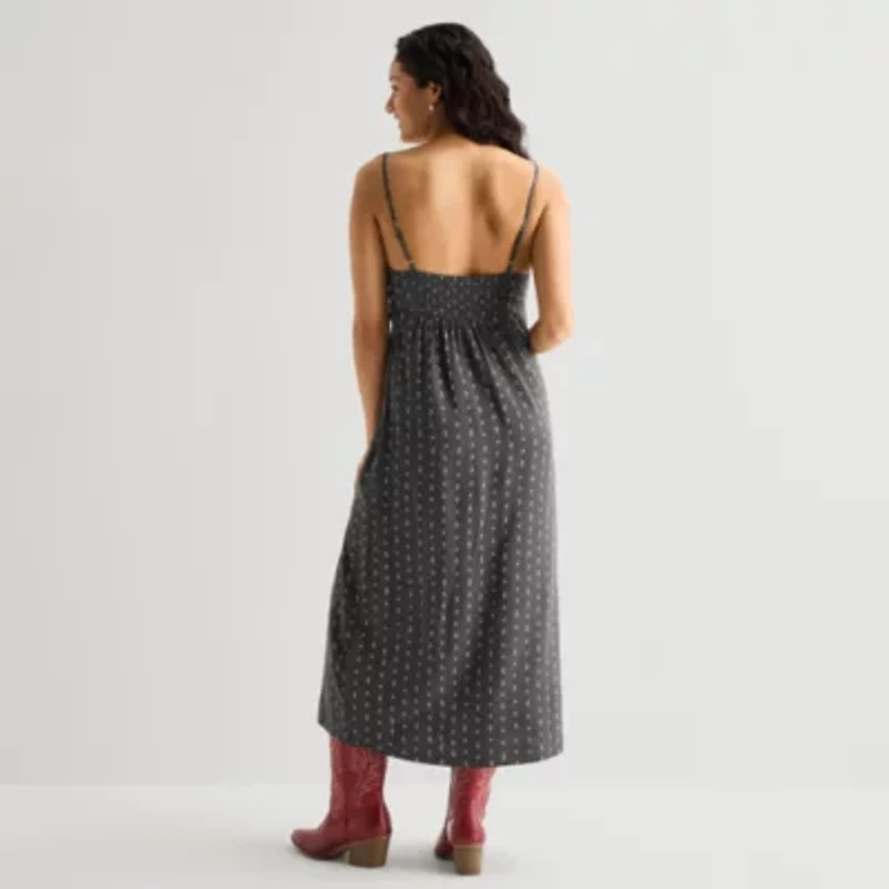 Arizona Womens Juniors Sleeveless Floral Midi Slip Dress