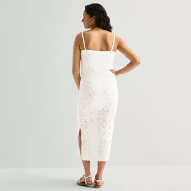 Arizona Womens Juniors Sleeveless Midi Sweater Dress