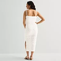 Arizona Womens Juniors Sleeveless Midi Sweater Dress