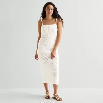 Arizona Womens Juniors Sleeveless Midi Sweater Dress