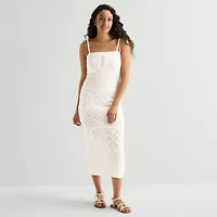 Arizona Womens Juniors Sleeveless Midi Sweater Dress
