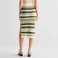Liz Claiborne Womens Mid Rise Midi Sweater Pencil Skirt