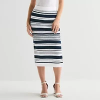 Liz Claiborne Womens Midi Sweater Pencil Skirt