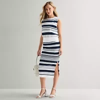 Liz Claiborne Womens Midi Sweater Pencil Skirt